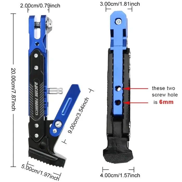 Support de moto électrique monocylindre CNC coloré réglable en alliage d'aluminium pour cadre
