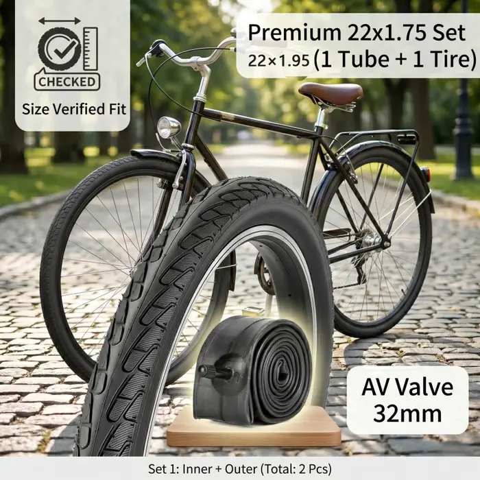 Ensemble de pneus et chambres à air pour vélo 22x1.95 22x1.75