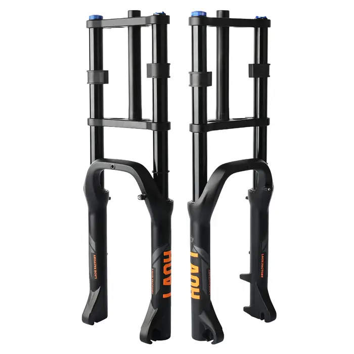 Fourche de suspension LAOH 20 pouces pour vélo, avec pneu 4.0, débattement 160 mm, double épaule, QR 9 mm, tube droit, pour VTT, Fat Bike, neige et plage