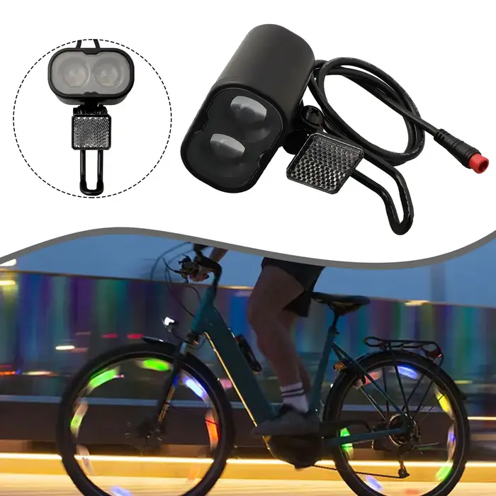 Phare de vélo avec batterie au Lithium 12-48V, 2 broches, éclairage de vélo, étanche, accessoires de
