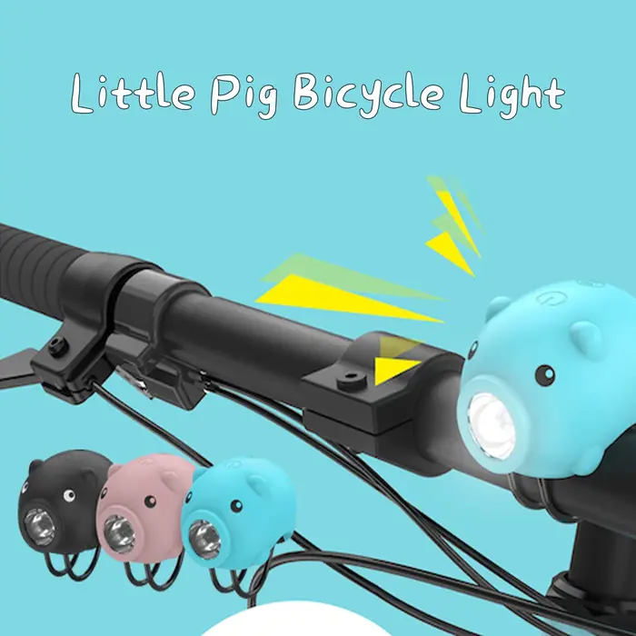 Lampe de guidon de vélo cochon de dessin animé mignon