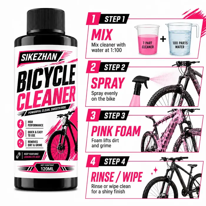 Nettoyant pour transmission de vélo 100 ml, liquide de nettoyage et d'entretien de chaîne de vélo, dégraissant en spray, nettoyant pour chaîne de vélo, dégraissant pour vélo