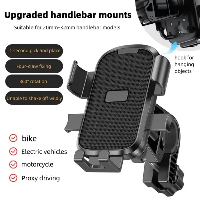 Support Téléphone Vélo Électrique Moto Navigation Amortisseur Antichoc Voiture Universel