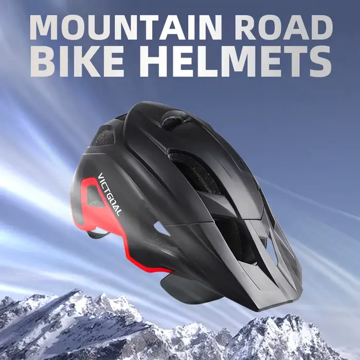 VICTGOAL casque de vélo avec lunettes de soleil visière feu arrière LED