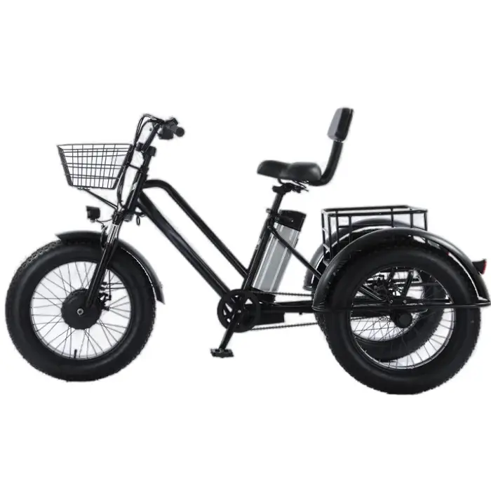 Vélo électrique à trois roues en acier à haute teneur en carbone