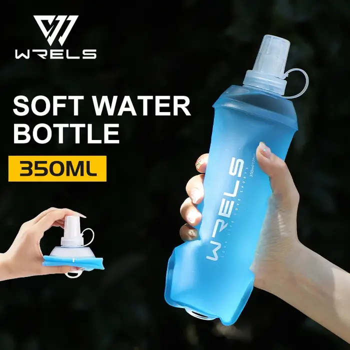 WRELS Sport de plein air bouteille d'eau Camping course vélo doux pliant TPU flacon souple sac