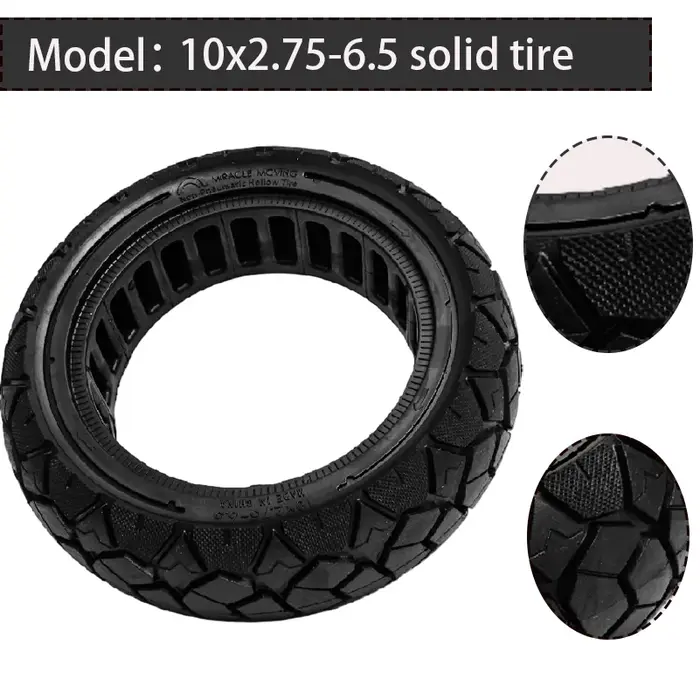 Pneu solide 10x2.75-6.5 pour trottinette électrique