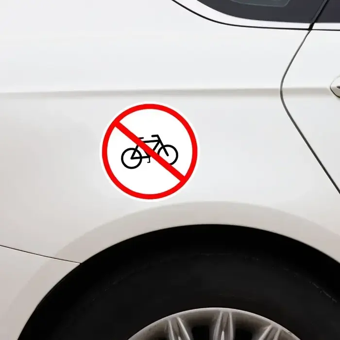 Autocollant de panneau d'avertissement en PVC pour stationnement de vélo