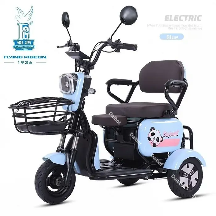 Mini tricycle électrique parent-enfant pour la famille avec siège enfant pliable 800W 48V 3 roues