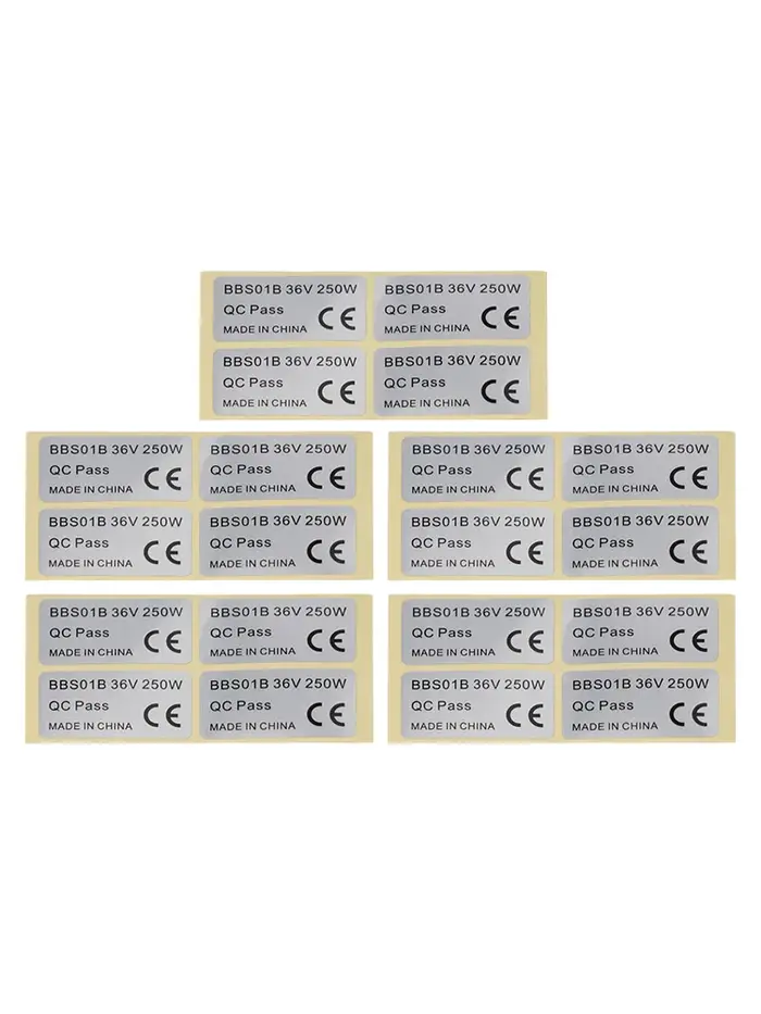 Paquet de 20 autocollants pour vélo électrique BAFANG 36V 250W/48V 750W 01HD