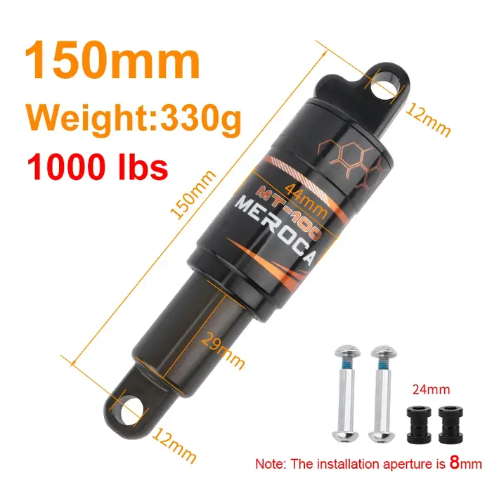MEROCA-Amortisseur arrière de vélo MT-100 ressort à huile amortisseur réglable 125/150/165/190mm pour scooter VTT