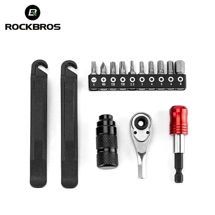 ROCKBROS – Kits d'outils de réparation de vélo, jeu de clés à cliquet à 72 dents, tournevis dynamomé