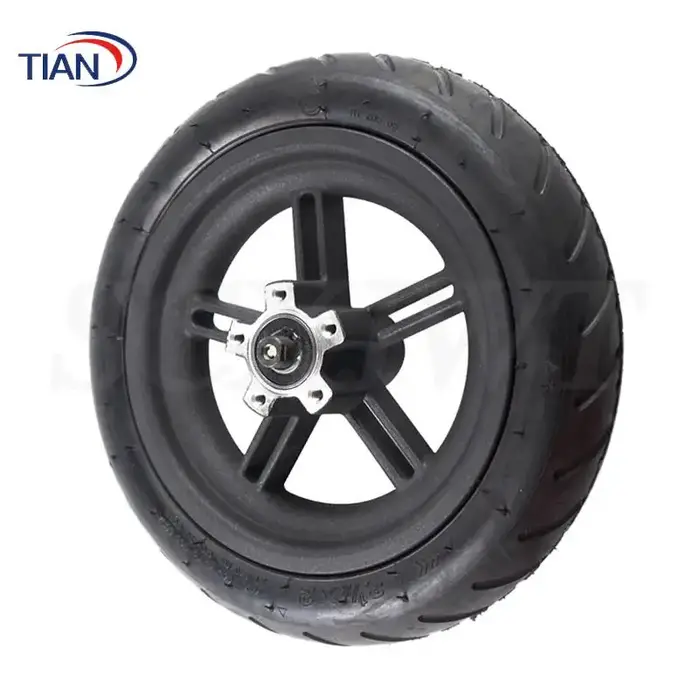 Pièces de réparation pour trottinette électrique : Pneu arrière ABVE-8 1/2X2, Roue en caoutchouc plein avec jante pour trottinette électrique 8 1/2X2