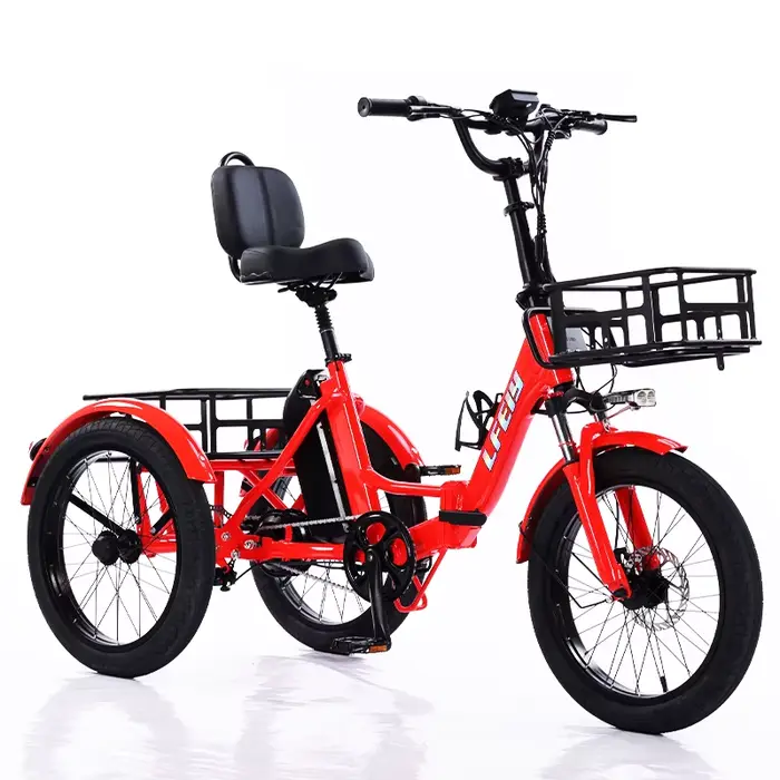 Tricycle électrique adulte Mini voiture véhicule cargo pliable 48V 350W 3 roues vélo électrique plia