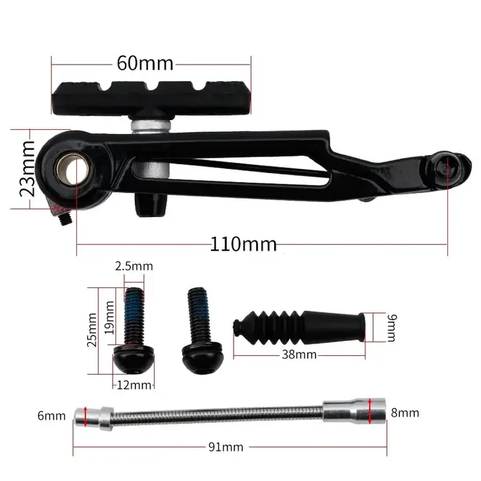 Litepro 415 vélo pliant V étrier de frein 110mm ultraléger en alliage d'aluminium bras Long