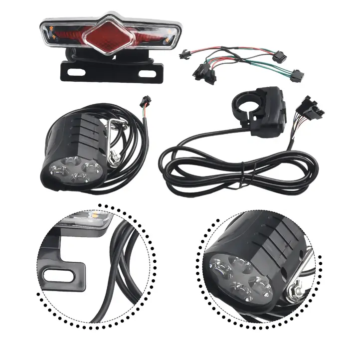 Kit de feux avant et arrière pour vélo électrique 12-72V
