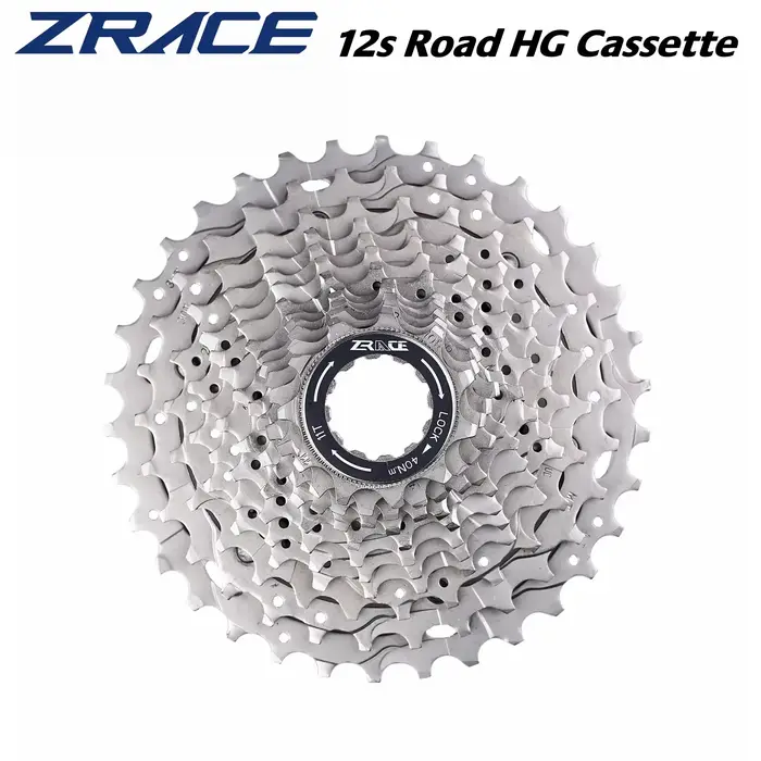 Cassette de vélo de route ZRACE 12 vitesses en acier et alliage d'aluminium pour transmission fluide sur route avec rapports 11-34T