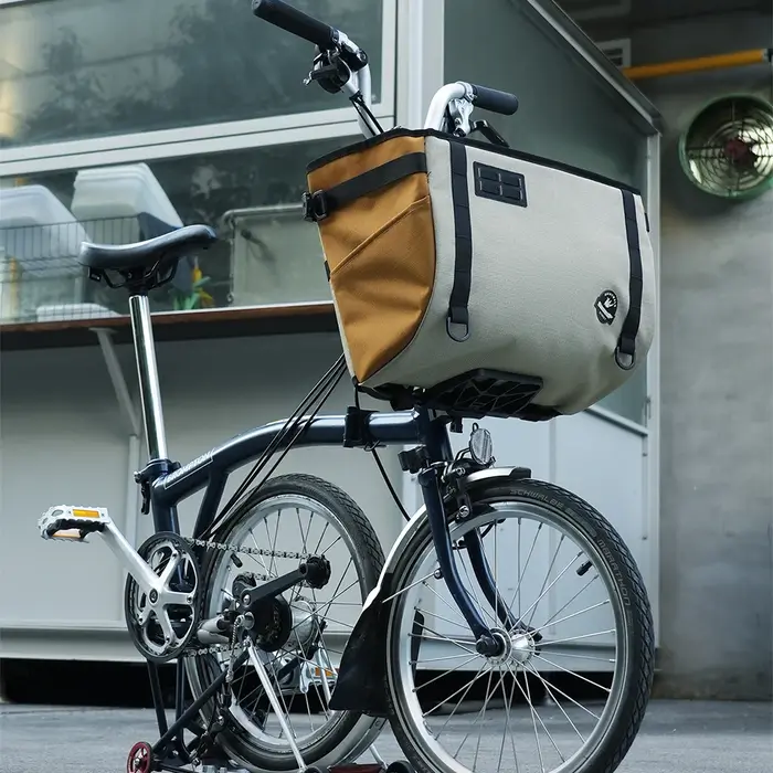 Sac de guidon Rhinowalk pour Brompton en polyester pliable capacité 17L 24L pour transport urbain quotidien et sport avec cadre de support caché