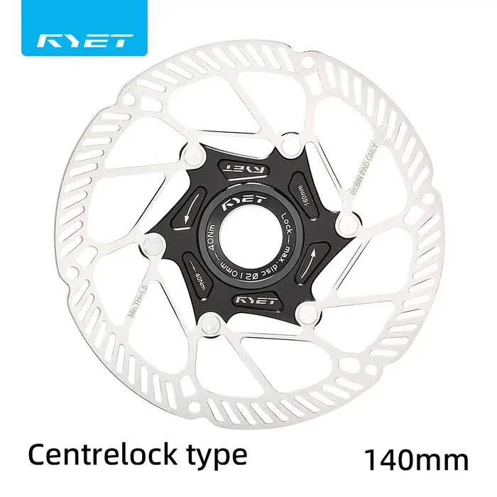 RYET Rotor de disque de vélo flottant ultraléger 140mm 160mm - 6 boulons et verrouillage central en acier inoxydable