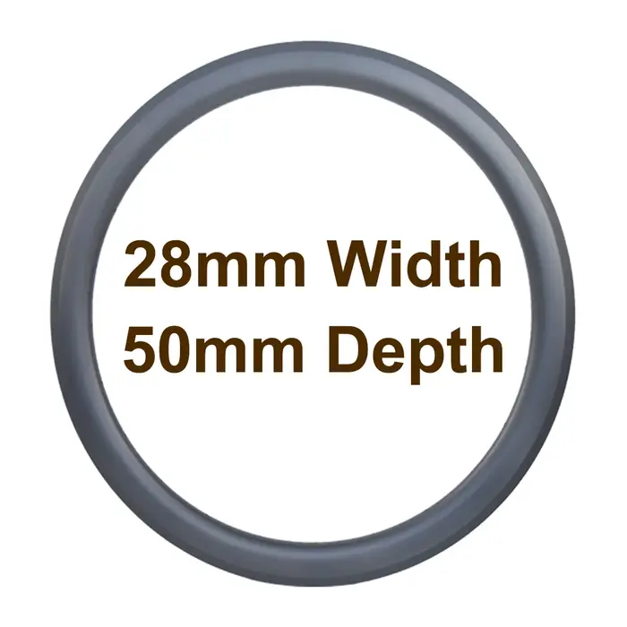 Jantes de vélo de route 700C entièrement en carbone 50*28mm Tubeless Tubulaire Clincher