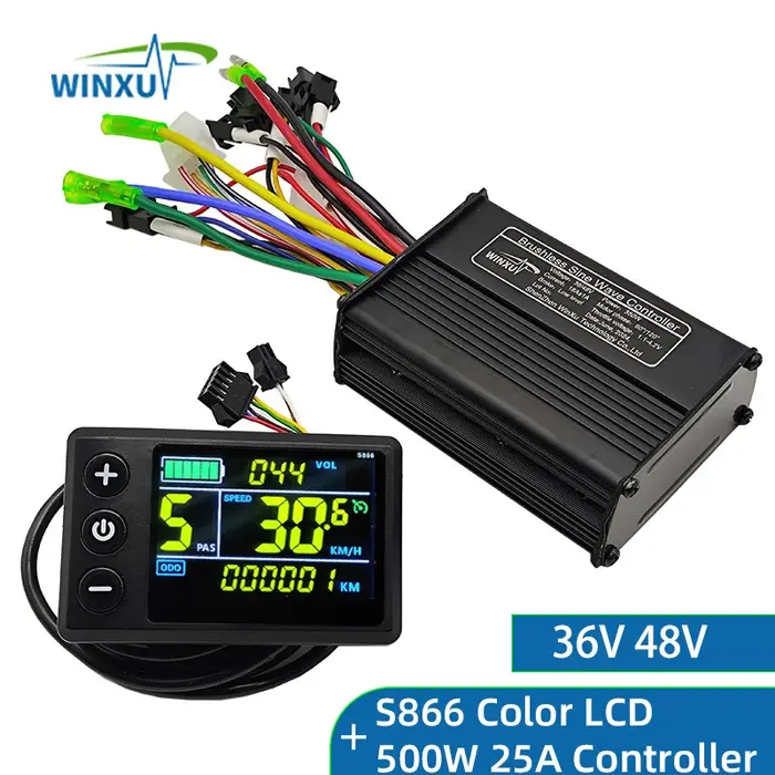 Contrôleur de moteur sans balais à onde sinusoïdale FOC pour vélo électrique 36V 48V 500W 25A