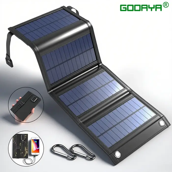 4 fois 100 W panneau solaire pliable 20 w/h panneaux solaires portables chargeur rapide USB 5 V DC