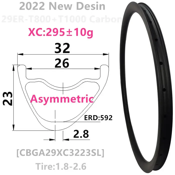Jantes Carbonbeam neuves, seulement 270g, profondeur asymétrique 23mm, largeur 28mm, 30mm, 32mm, 29e