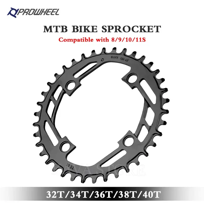 Prowheel 104BCD plateau rond vtt vélo 32T 34T 36T 38T 40T roue à chaîne large étroite