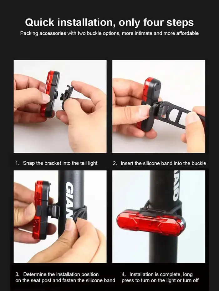 Feu de vélo LED étanche