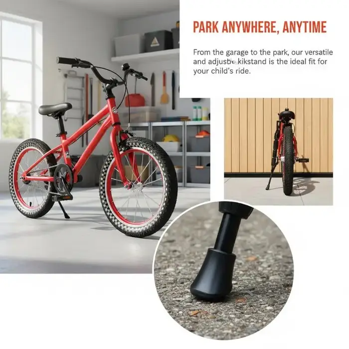 Béquille latérale pour vélo enfant 12/14/16/18/20 pouces – Support de stationnement