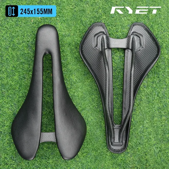 RYET selle de vélo entièrement en carbone ultralégère 81g/87g haut en cuir 7x9mm Rails