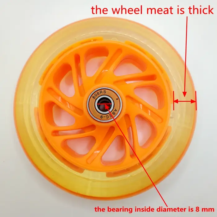 Roue de Scooter clignotante 120x30mm 120mm, roulements épais pour viande, haute qualité