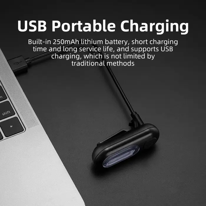 ROCKBROS feu arrière de vélo 250 mAh USB Rechargeable ultraléger voyant d'avertissement étanche à la pluie 5 modèles
