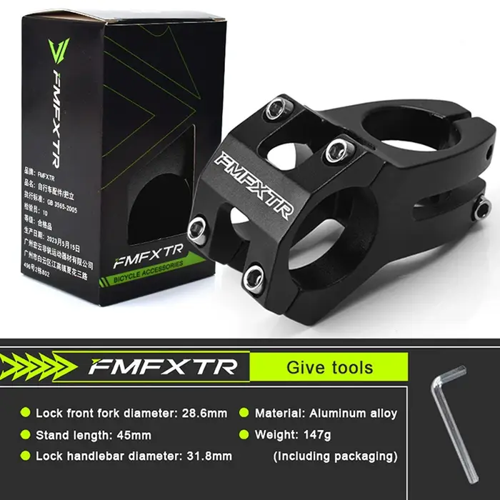 Tige courte de cyclisme pour vélo, pont de guidon de 31.8MM, accessoire de VTT en alliage d'aluminiu