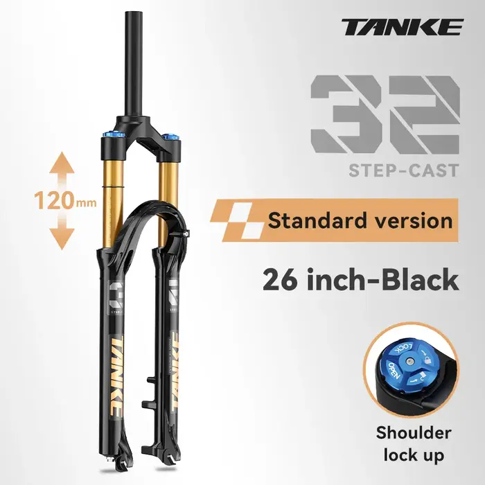 Fourche de vélo à suspension pneumatique réglable