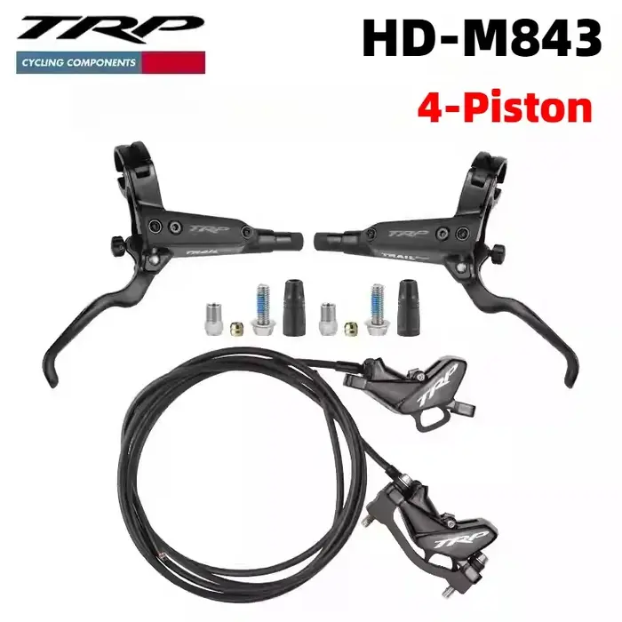 Frein à disque hydraulique pour vélo de montagne TRP Trail EVO HD-M843, frein de qualité AM/ENDURO à 4 pistons avec tube d'huile de 1800 mm et poignée ergonomique