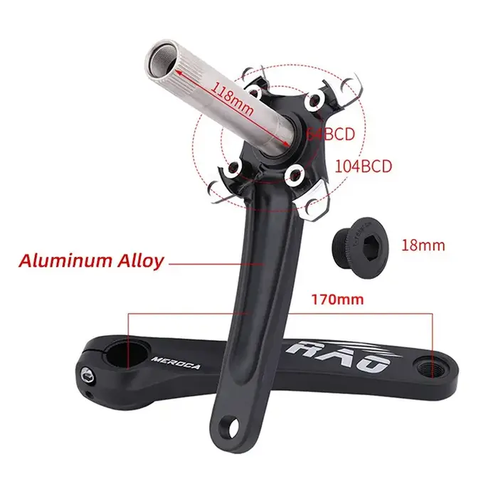 Vélo de montagne manivelle 170mm avec boîtier de pédalier 104BCD 34T 36T 38T
