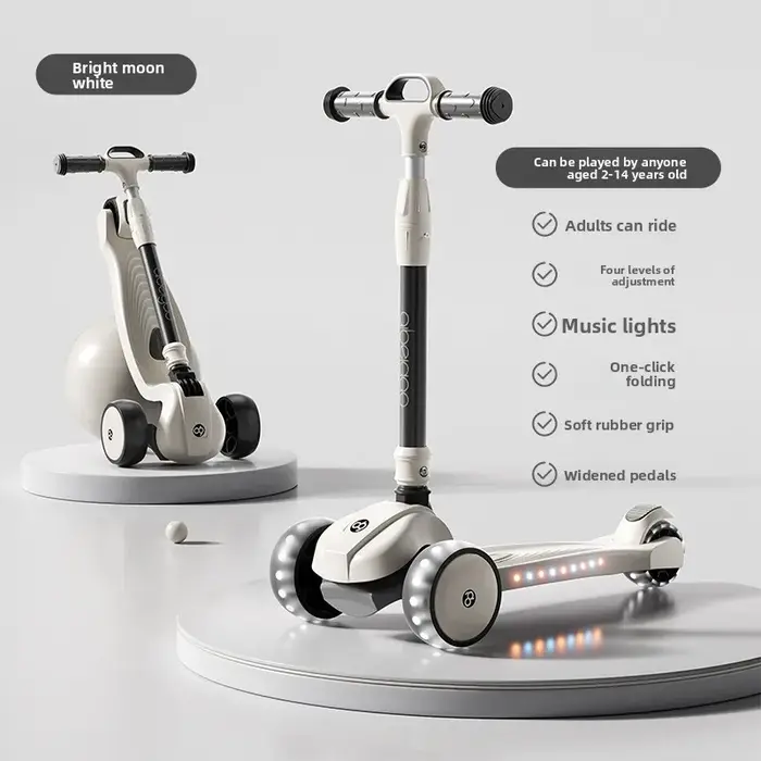 Trottinette pliable et réglable pour enfants de 3 à 12 ans, cadeau pour garçons et filles, trottinette à trois roues, trottinette pour enfants
