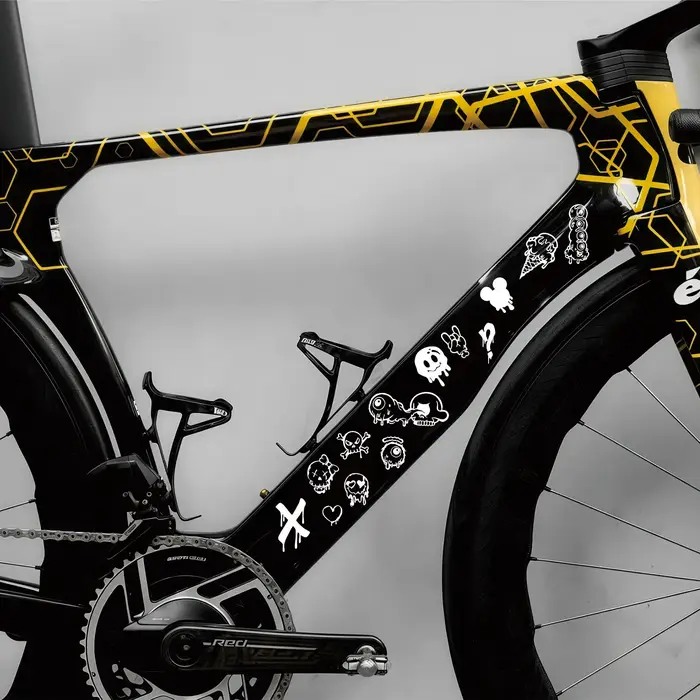 Autocollants de vélo graffiti dessin animé pour tube supérieur de cadre
