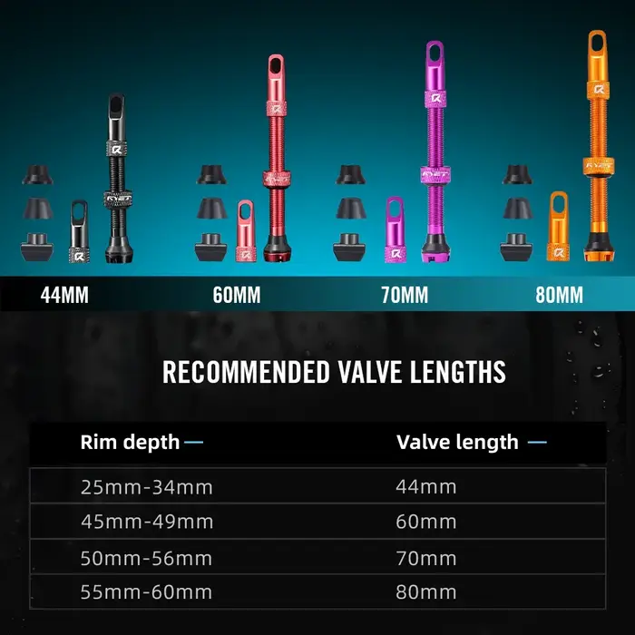 Vannes Tubeless RYET Presta 44/60/70/80mm