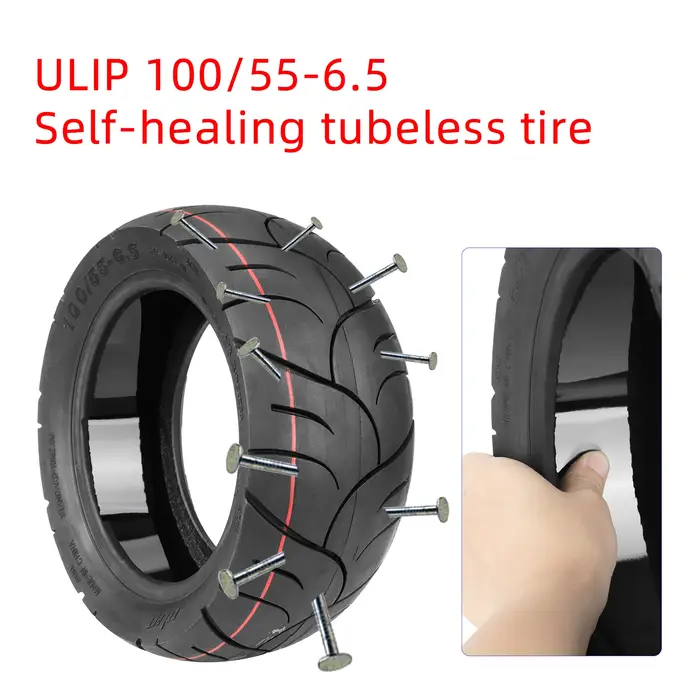 Ulip 11 pouces 100/55-6.5 pneu Tubeless auto-cicatrisant pour Scooter électrique avant et arrière construit colle