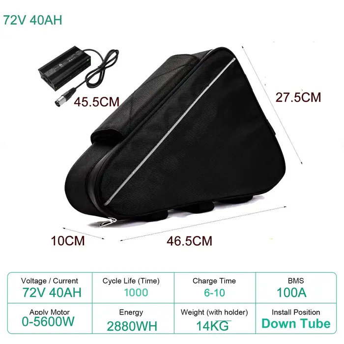 48V 30AH batterie de vélo électrique 21700 cellules 60V 52V 48V vélos tube inférieur Polly L-G 72V 15AH Scooter e-bike