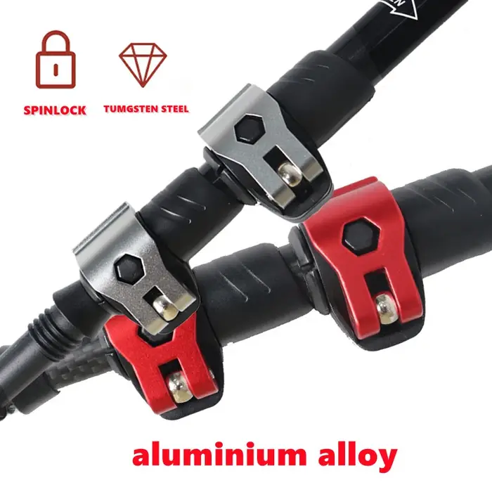 Bâtons de randonnée en fibre de carbone ou en alliage d'aluminium à verrouillage rapide