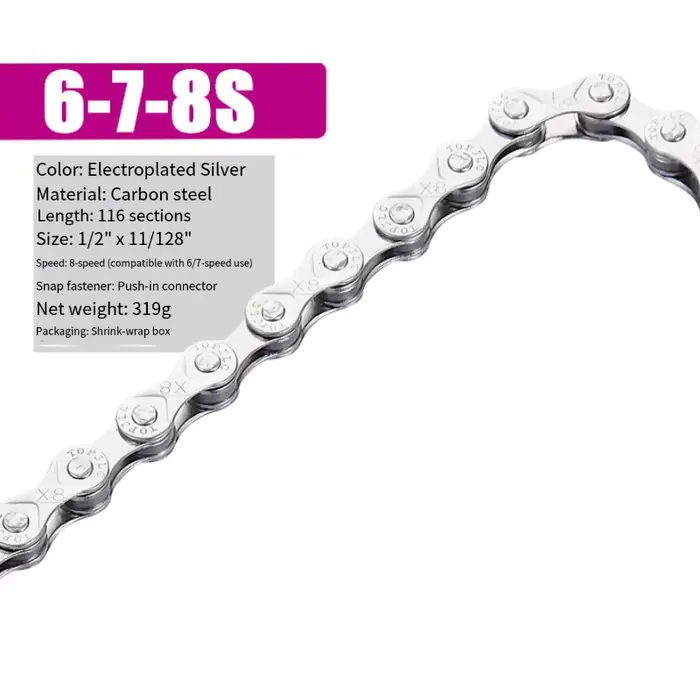 Chaîne de vélo 6-7-8S-12 vitesses pour vélos vtt/route/pliants, chaîne de dérailleur 27S 33S, acier 