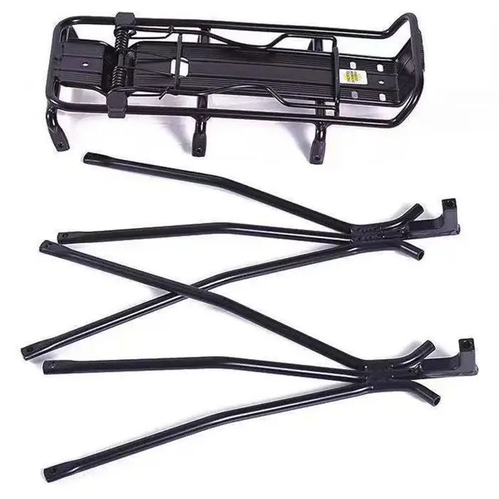 Porte-bagages arrière de vélo en aluminium noir