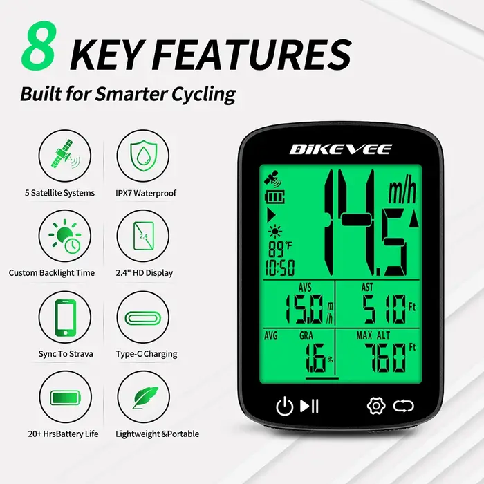 Ordinateur de vélo GPS sans fil multifonctionnel pour la conduite en extérieur