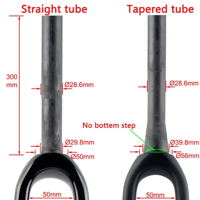 Fourche de vélo de route en fibre de carbone UD T800 pour vélo de gravier cyclocross 700c avec frein à disque et essieu traversant