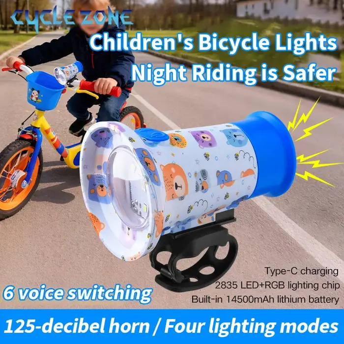 Lumière avant de trottinette pour enfant avec klaxon