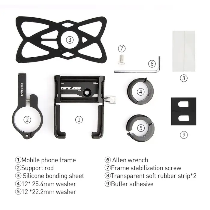 GUB P10 support pour téléphone de vélo 3.5-6.8 pouces