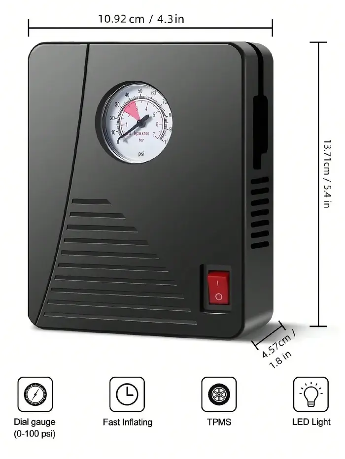 EAFC Portable 96W filaire pneu gonfleur compresseur d'air voiture pompe à Air